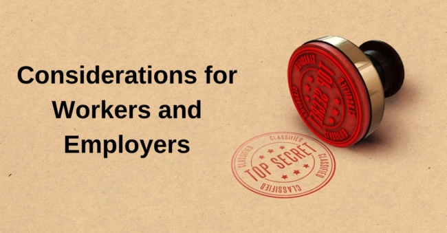 Considerations for Workers and Employers
